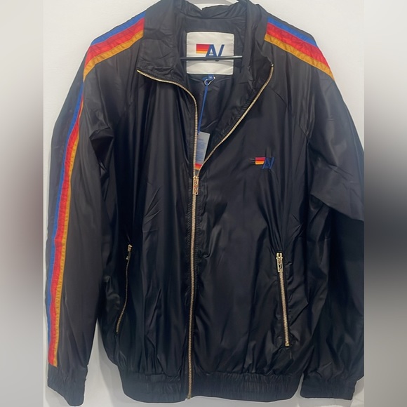 New AVIATOR NATION 4 Stripe Windbreaker light weight men’s - Picture 1 of 4